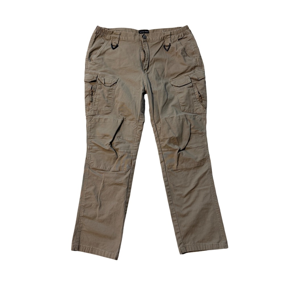 Tactical Pants Mens 36x30 Khaki Tan Cargo Utility Combat Work Trousers Cotton